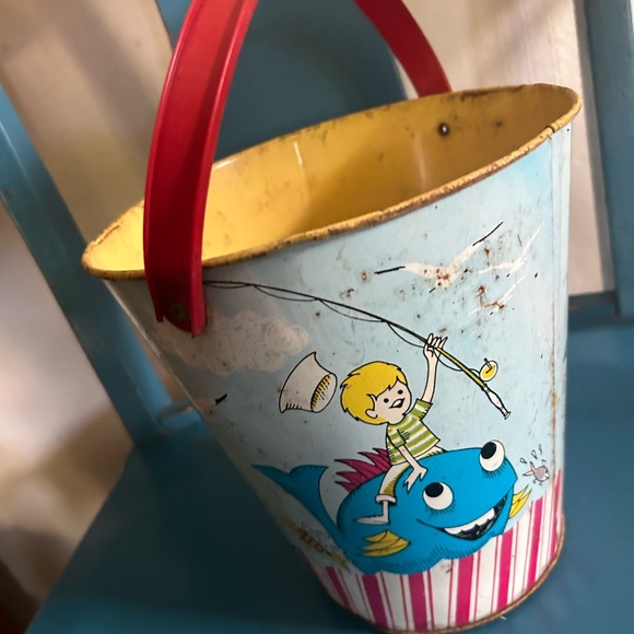 Vintage 1960'S J. CHEIN TIN LITHO SAND PAIL - Picture 4 of 8